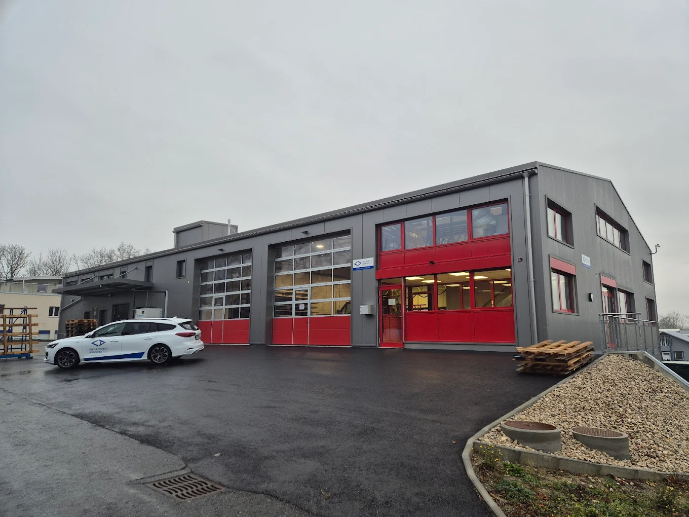a stair case with a skylight above it